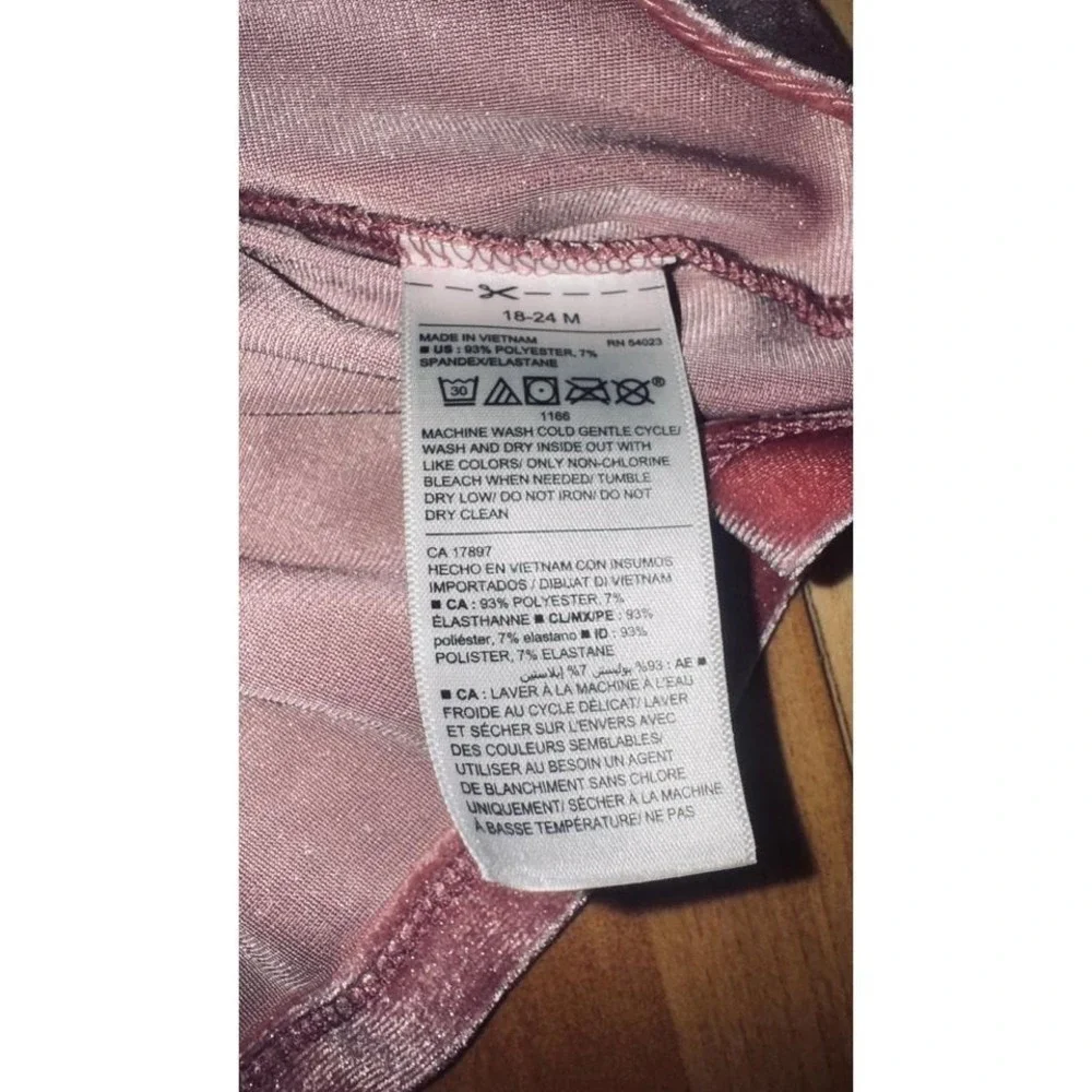 Old Navy Baby Girls Velvet Dress Rose Pink‎ Ruffle Tiered Size 18 24 Months